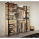 Kit dressing placard extensible - RIGA - Chene Kronberg / Noir mat - 179 x 47,9 x 207,5 cm - DEMEYERE