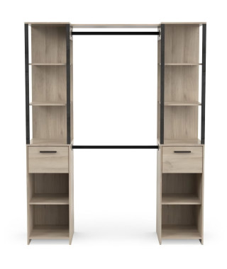 Kit dressing - GARY - Chene Kronberg / Noir mat - 159,8 x 49,5 x 200,3 cm - DEMEYERE