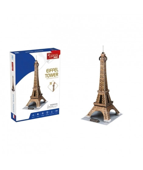 Puzzle 3D - Tout Eiffel - Jeu de construction - EXPLORA - 39 pieces - Des 5 ans