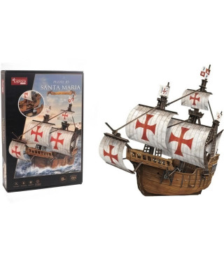 Puzzle 3D - Bateau Santa Maria - Jeu de construction - EXPLORA - 204 pieces - Des 8 ans