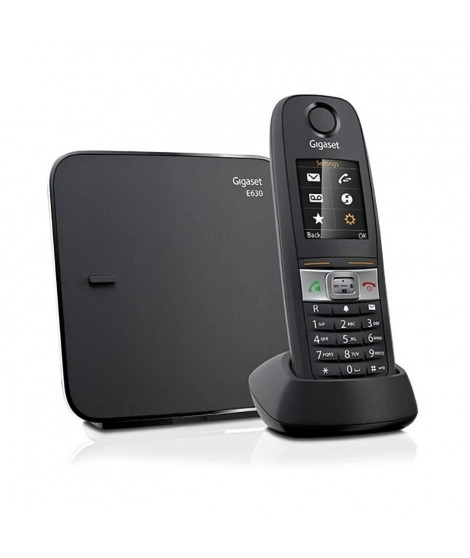 Téléphone Fixe Gigaset E630 Noir - Résistant aux chocs, a l'eau et a la poussiere - Mains libres - ID d'appelant