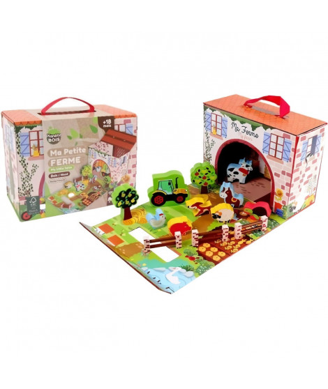 Maison de Jeu Ferme - PLANeTE BOIS - FSC - 12 Pieces - Jeu Enfant - Des 18 Mois