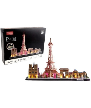 Puzzle 3D lumineux - Monuments De Paris - Jeu de construction - EXPLORA - 115 pieces - Des 8 ans