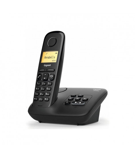 Téléphone Fixe GIGASET A170A Noir - Répondeur - Répertoire 50 contacts - Enregistrement 25 min