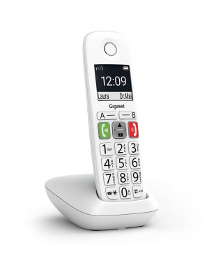 Téléphone Fixe GIGASET E290 Blanc - Grand écran et touches larges - Mode Audio Boost - Répertoire 150 contacts