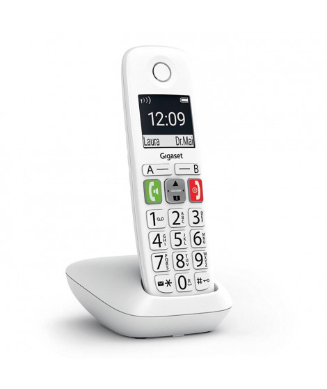 Téléphone Fixe GIGASET E290 Blanc - Grand écran et touches larges - Mode Audio Boost - Répertoire 150 contacts