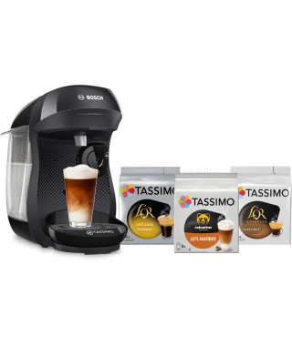 Bundle Tassimo - 1 machine a café Happy noir + 3 packs de T- Discs - BOSCH - TAS102EC3