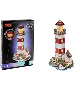 Puzzle 3D lumineux - Phare - Jeu de construction - EXPLORA - 72 pieces - Des 8 ans