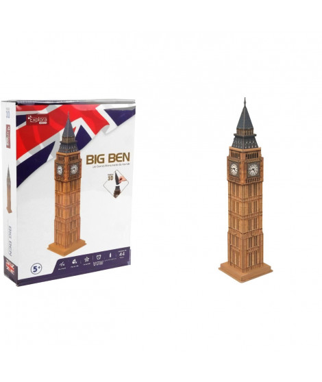 Puzzle 3D - Big Ben - Jeu de construction - EXPLORA - 44 pieces - Des 5 ans