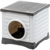 Niche - FERPLAST - PETVILLA 50 - 38,5 x 43 x 38,5 cm -  Blanc / Gris