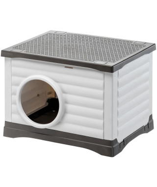 Niche - FERPLAST - PETVILLA 60 - 54 x 43 x 38,5 cm -  Blanc / Gris