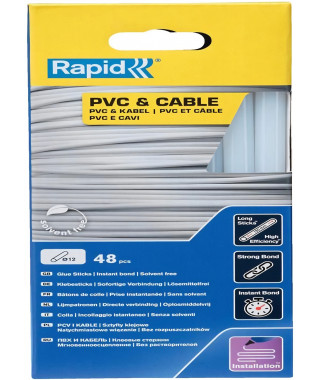 Bâtons de colle - Rapid - 12 mm - 48 bâtons - PVC - Résine - Intérieur