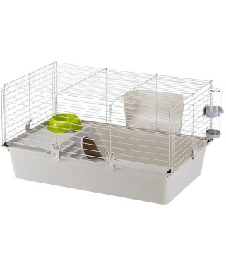 Cage - FERPLASTE - CAVIE 80X1 - 77 x 48 x 42 cm - Gris clair