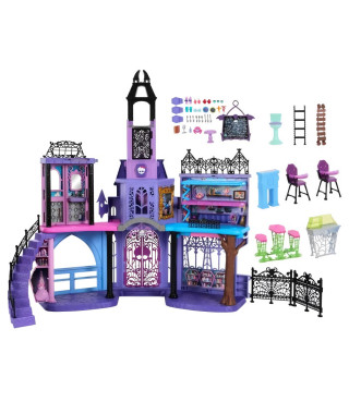MONSTER HIGH Le Lycée Hanté-Maison de Poupées, plus de 35 accessoires - Monster High - HLP88