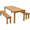 Table de jardin avec 2 bancs en bois FSC - L200xl78xH74 cm