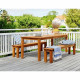 Table de jardin avec 2 bancs en bois FSC - L200xl78xH74 cm