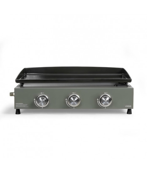 Plancha gaz - LIVOO - DOC324 - 3 brûleurs - Vert / Noir
