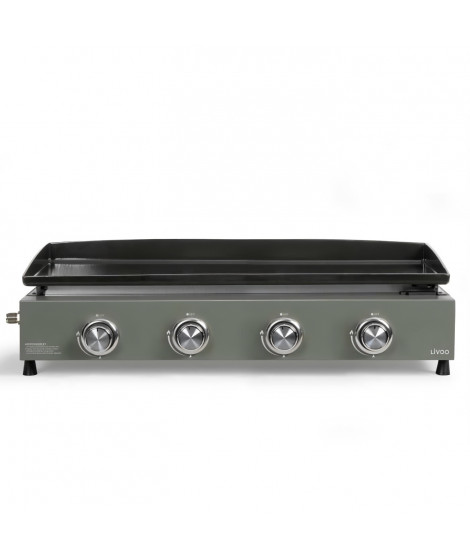Plancha gaz - LIVOO - DOC325 - 4 brûleurs - Vert / Noir