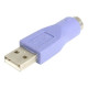 Adaptateur PS/2 vers USB - STARTECH - Modele F/M - Connecteur USB-A mâle - Garantie a vie - Violet