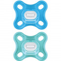 MAM Comfort Sucette Physiologique +0m Bleu Lot de 2 + Boîte de Conservation