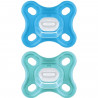 MAM Comfort Sucette Physiologique +0m Bleu Lot de 2 + Boîte de Conservation