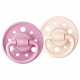 Sucette Dodie Gaia +0m Caoutchouc Ronde Rose - Lot de 2