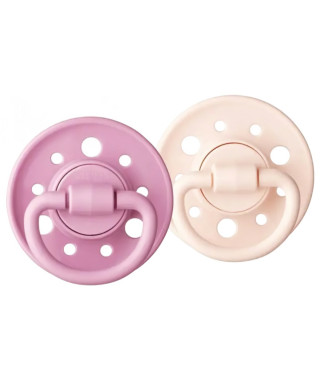Sucette Dodie Gaia +0m Caoutchouc Ronde Rose - Lot de 2
