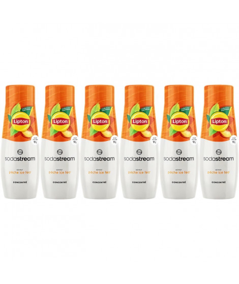 Concentrés SODASTREAM - Lot de 6 concentrés Lipton Ice Tea - Jusqu'a 54L de boissons - 440 ml