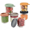 Coffret 6 portions verre - BEABA - 914008 -  250 ml - Sunrise color mix