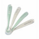 Lot de 4 cuilleres - BEABA - 913553- 1er âge - Silicone - Velvet grey / Sage green