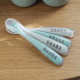 Lot de 4 cuilleres - BEABA - 913553- 1er âge - Silicone - Velvet grey / Sage green