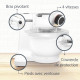 Robot pâtissier BOSCH Serie 2 - 700 W - 4 vitesses - 3,8 L - 3 disques - hachoir a viande - Blanc