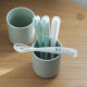 Lot de 4 cuilleres - BEABA - 913553- 1er âge - Silicone - Velvet grey / Sage green