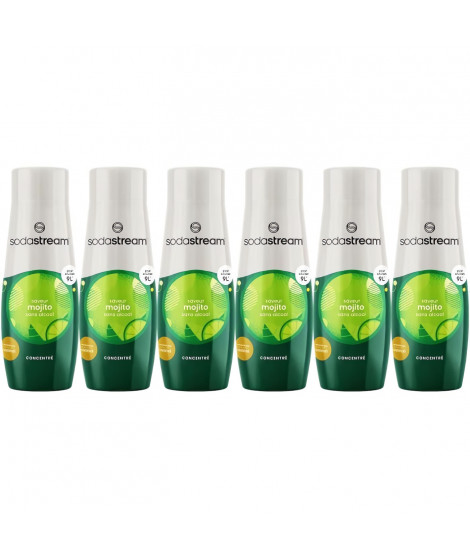 Concentrés SODASTREAM - Lot de 6 concentrés Mojito sans alcool - Jusqu'a 54L de boissons - 440 ml