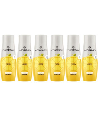 Concentrés SODASTREAM - Lot de 6 concentrés Citron sans sucres - Jusqu'a 54L de boissons - 440 ml