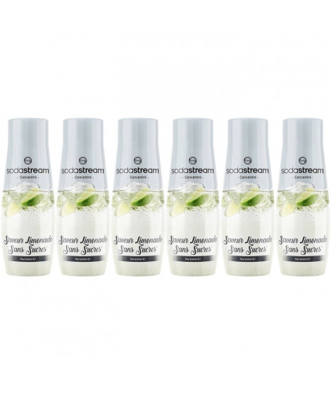 Concentrés SODASTREAM - Lot de 6 concentrés Limonade sans sucres - Jusqu'a 54L de boissons - 440 ml