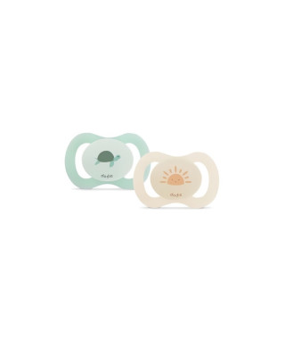 Duo sucettes anatomiques - DODIE - 0/2 mois - Tortue