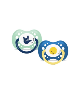 2 Sucettes anatomiques - DODIE - A109 EDL - +18 mois - Mathilde Cabanas Bleu