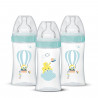 Lot de 3 biberons - DODIE - EB19 - 270 ml - Tétine plate - Vert