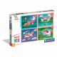CLEMENTONI - Puzzle 4 en 1 - A Day with Unicorns