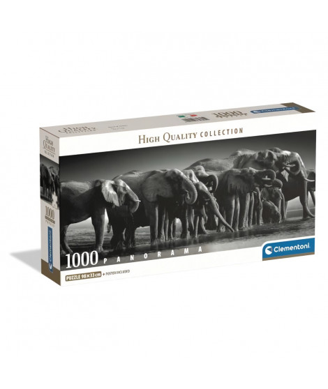 CLEMENTONI - Compact 1000 pieces Panorama - Herd of Giants