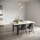 Table a manger fixe - KENT - Chene de fil / Sidewalk - Rectangulaire - 4 / 6 personnes - 140 x 90 x 77 cm - DEMEYERE