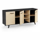 Enfilade Buffet  - KENT - Chene de fil / Sidewalk - 3 portes ouvrantes - 3 niches - L 160,7x l 43,9x H73,3 cm  - DEMEYERE