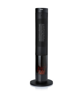Chauffage céramique effet feu de bois - 2000 W  - DOMO - DO7345H - 83,5 cm - Noir