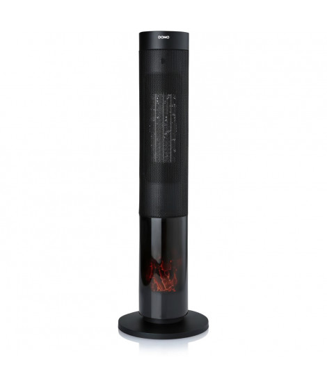 Chauffage céramique effet feu de bois - 2000 W  - DOMO - DO7345H - 83,5 cm - Noir