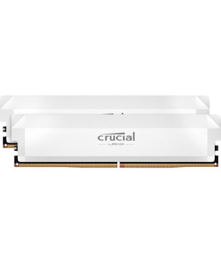 CRUCIAL Mémoire RAM DDR5 PRO - Overclocking Edition - Kit 64GB (2 x 32GO) - 6400 MT/s - CL40 - UDIMM - Blanc