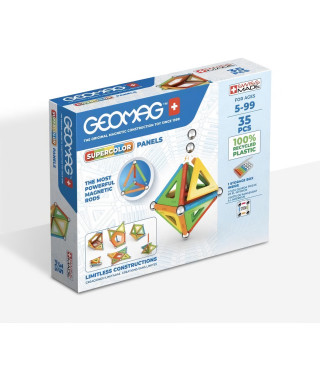 GEOMAG CLASSIC, PANELS SUPERCOLOR 35 pcs, construction magnétique, jeux éducatifs, Jouet pour enfants des 5 ans, GMS01