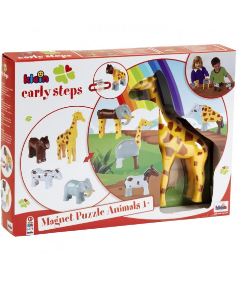 Animaux magnétiques - KLEIN - 0065 - 4 grands animaux Funny Puzzle, boîte ouverte - 16 pieces - Des 12 mois