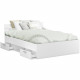 Demeyere Lit adulte MICHIGAN - 160 x 200 cm - Multiples rangements - Blanc
