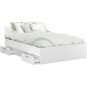 Demeyere Lit adulte MICHIGAN - 160 x 200 cm - Multiples rangements - Blanc
